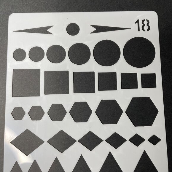 Reusable Art Planner Stencil Flow Chart Shapes Circles Squares Hearts Star mq Mi - Picture 2 of 3